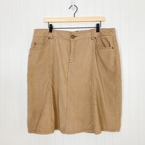 Vintage Fashion Bug Womens Tan Corduroy Skirt Size 20W Y2K Preppy Equestrian